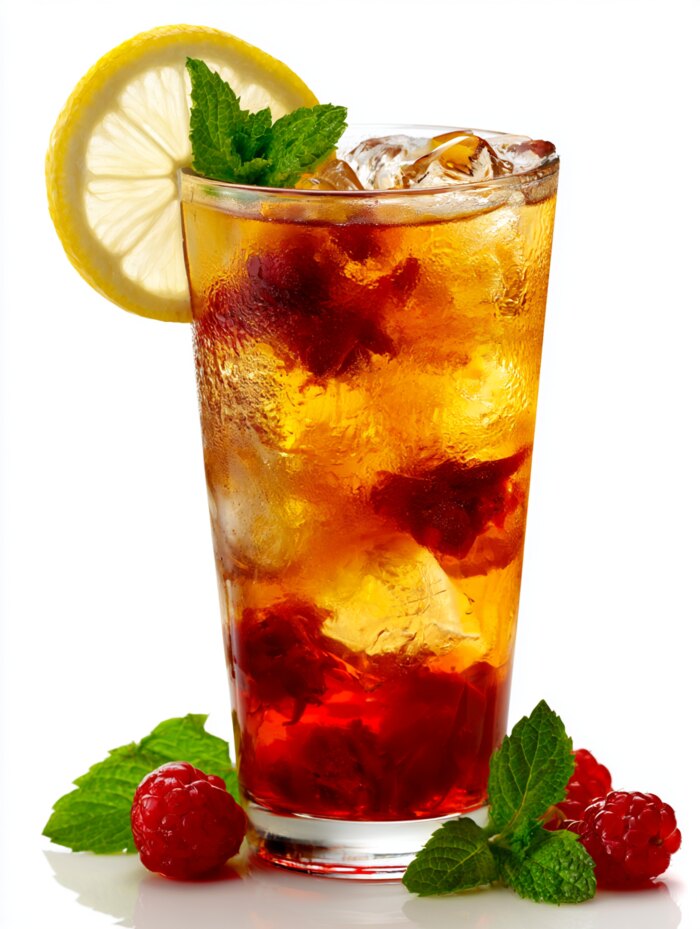 Rumtopf Cocktail mit Eistee Cocktail
